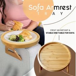 New Foldable Bamboo Sofa Armrest Tray