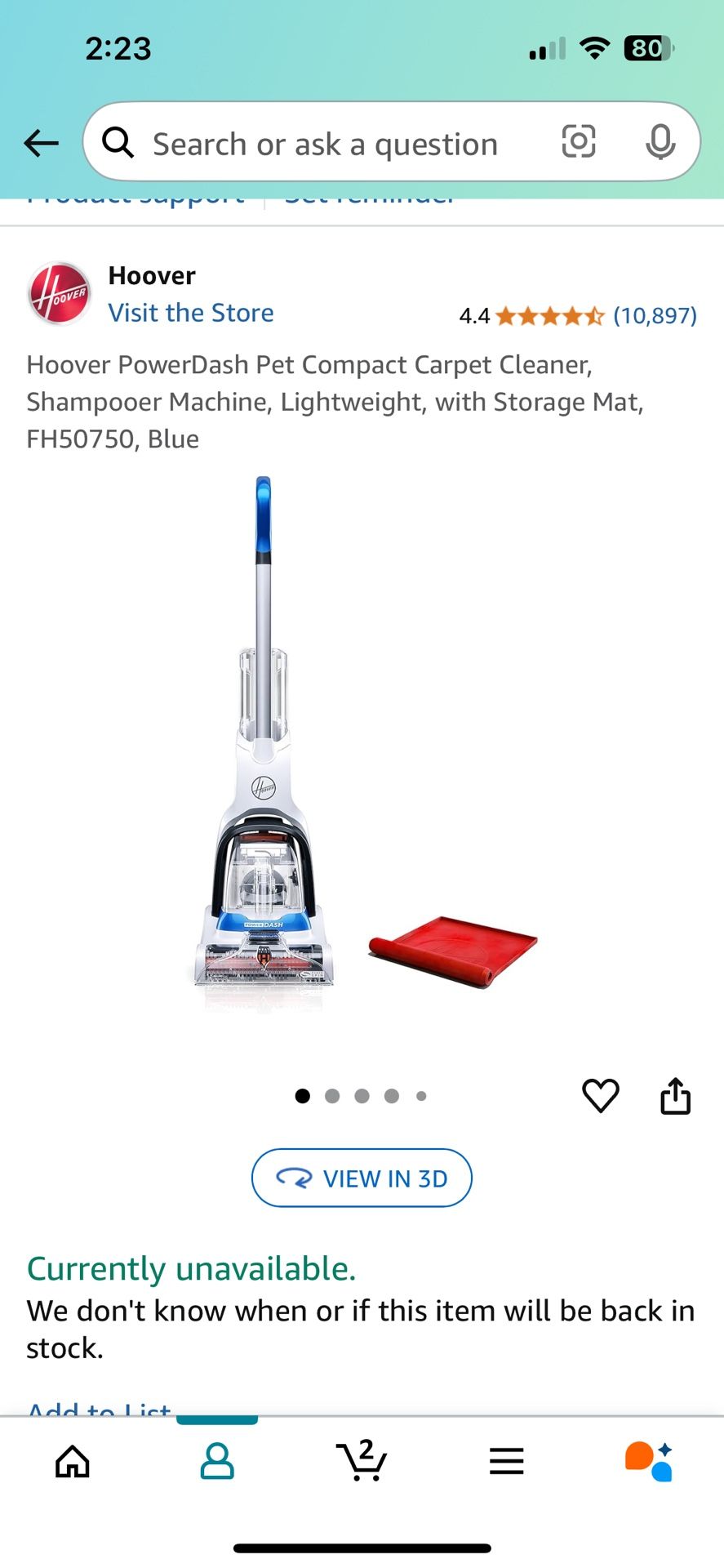 Hoover PowerDash Pet Compact Carpet Cleaner, Shampooer Machine, Lightweight, with Storage Mat