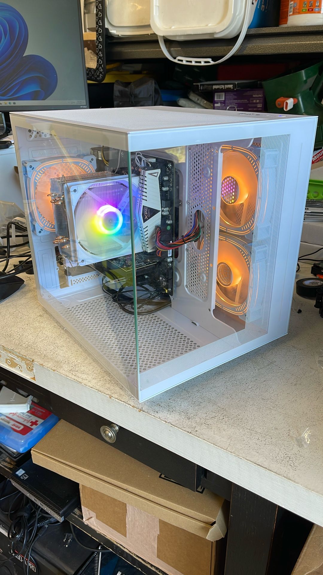 White AMD Budget Gaming PC Desktop Computer