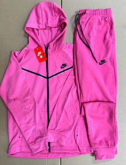 Nike Tech Tracksuit Set Pink Size L