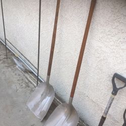 two scoop shovels USA tempered aluminum