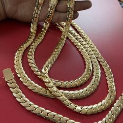 Handmade polished Miami Cuban necklace 14k premium stamped gold plated🔥🔥🔥