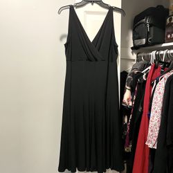 Little Black Dress - Glamour - Size 16 Elegant Solid Black Dress - A-Line Sleeveless