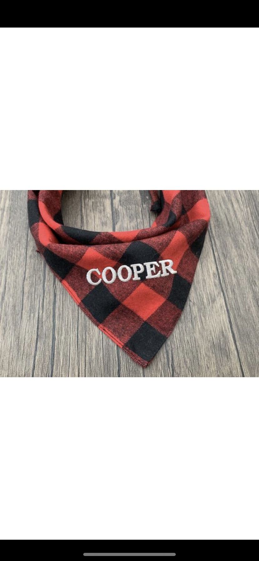 Embroidered dog plaid bandanas