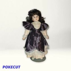 Porcelain Doll Wearing Purple 