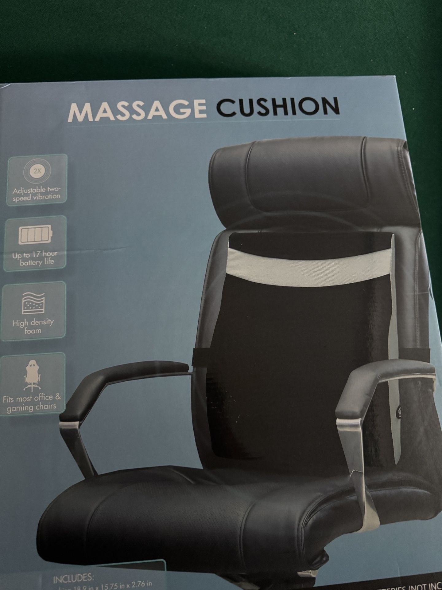 🔥 Cordless Massage Cushion with 2-Speed Vibration – Ergonomic Back Support for Office & Gaming Chairs