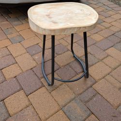 Stool (Solid Wood, Metal)