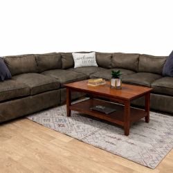 Restoration Hardware Collins Leather Sectional W/ (Nailhead) (Delivery Available)