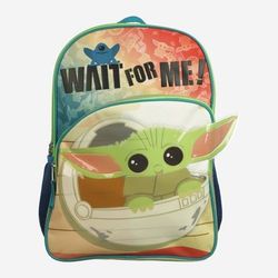 Star Wars: The Mandalorian Grogu Kids' 16" Backpack Wait for Me - Blue