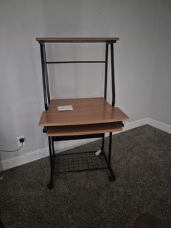 Alcove Computer Desk with Monitor Shelf