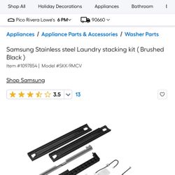 Samsung Stainless steel Laundry stacking kit ( Brushed Black ) Item #1097854 | Model #SKK-9MCV