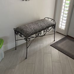 Small Leopard Print Bench