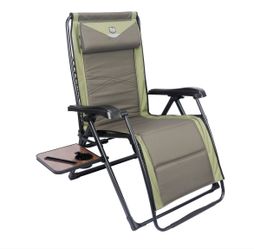 Timber Ridge Zero Gravity Lounger with Side Table and Adjustable Headrest
