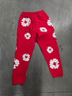 Denim Tears Cotton Wreath Sweatpants Red small