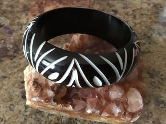 Carved Black Bangle