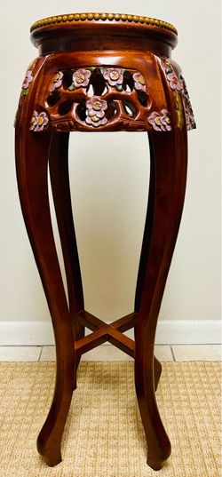 Vintage Rosewood Chinoiserie Chinese- Carved Stand.