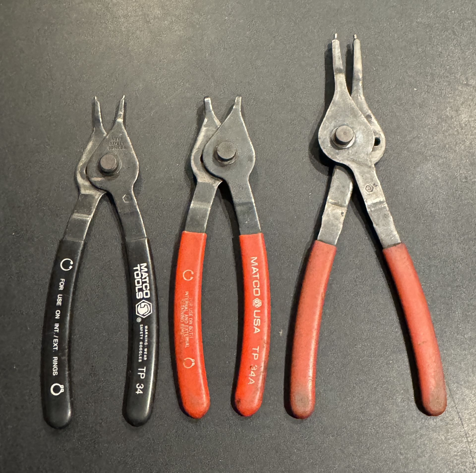 Matco Tools Set of 3 Snap Ring Pliers.