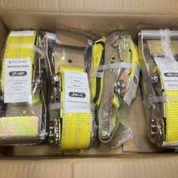 Ticonn 4pk Ratchet Car Tie Down Straps Heavy Duty