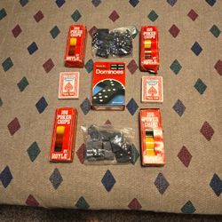 Poker Chips, Dominoes And Cards