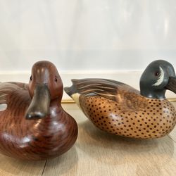 Vintage Big Sky Carvers Duck Decoy Pair - Signed Thomas Chandler & Cheri Kirkpatrick