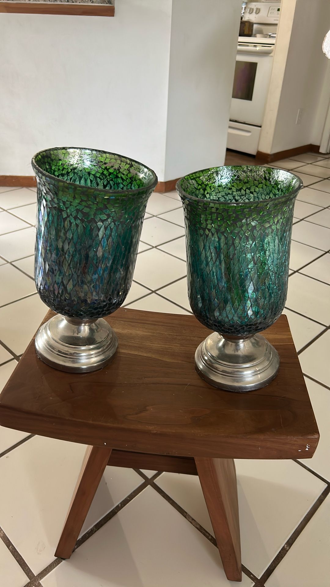 2 Candle Holder Vases 
