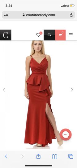 Red Peplum Formal Dress