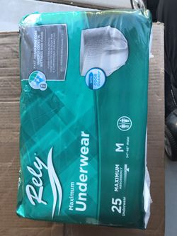 Rely Adult Disposable underpants 10.00 Each 25 In A Pack