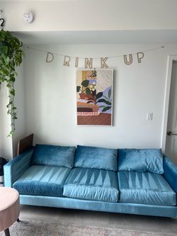 Teal retro sofa