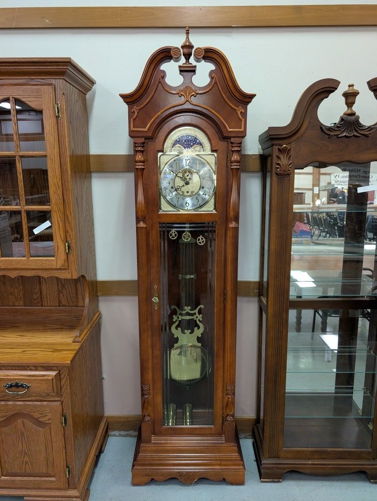 Ridgeway Grandfather Clock Complete & Runs Great