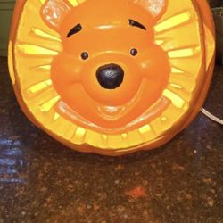 Vintage Disney Winnie the Pooh 1999 Face Light Up Pumpkin Halloween China Rare