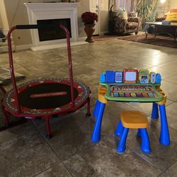 Trampoline & Activity Table 