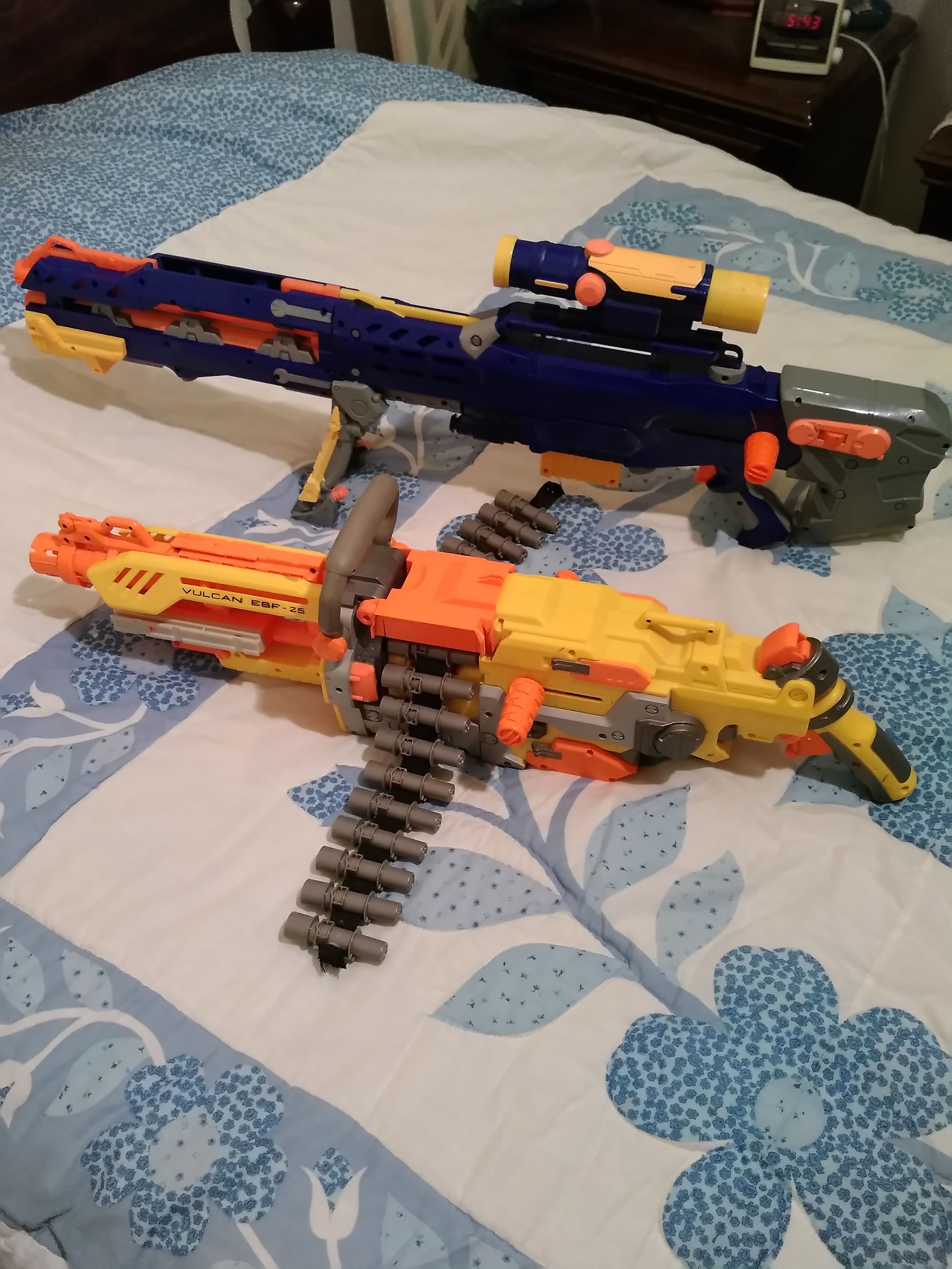 2 NERF Guns Longshot CS-6 & Vulcan EBF-25