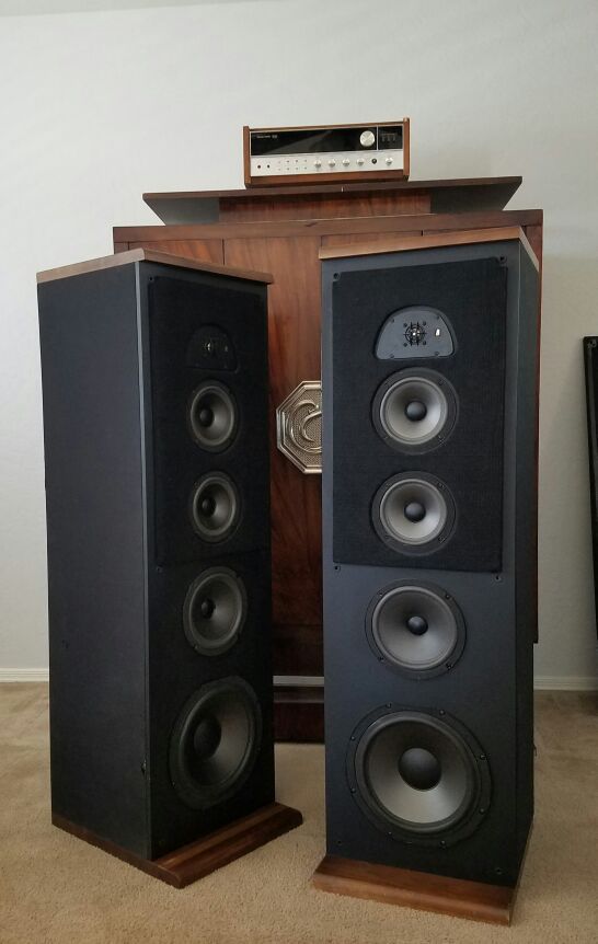 Super Rare Pair of Vintage Acoustic Research AR TSW-910 Tower Speaker System - Fresh Foam Surrounds on All Speakers