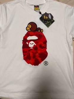 BAPE A Bathing Ape Graphic Tee White Red Camo