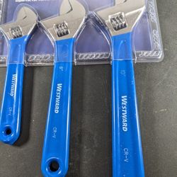 Westward 1Nyd2 Adjustable Wrench Set 