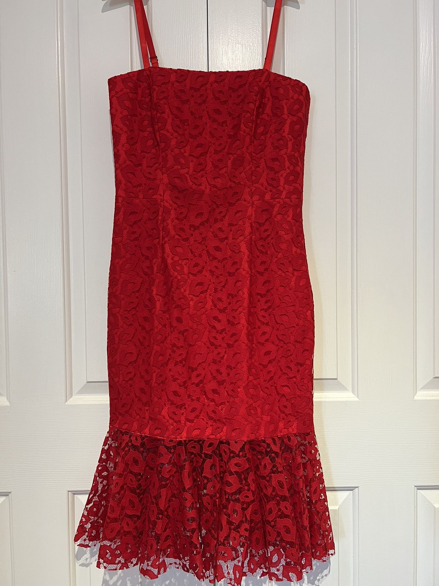 knee length dresses for ladies Milly Kait Tile Lace Dress - Burgundy