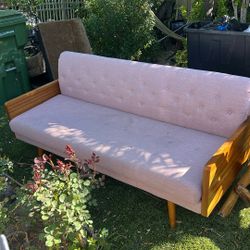 Mid Century Modern Tufted Fabric Sofa 