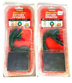 Vintage NOMA “10 Mini-Light Battery Operated Set” x2