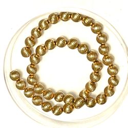 Lot Of 6mm & 8mm Gold Textured Beads