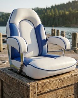 New Boat Captain's Chair from TeBaisea - Premium Fishing Seat, High Back with Armrests
