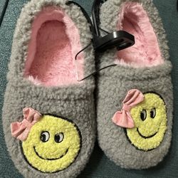 Happy Face Slippers Toddler Girl Size 11/12 