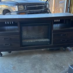 Tv Stand With Working Electric Fireplace/Heater