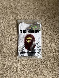 White BAPE x Chrome heart tee shirt