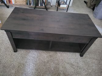 Lift-Top Coffee Table – Dark Wood Finish