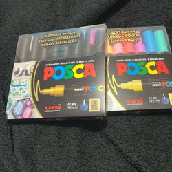 Posca 8 Pack Metallic And Pastel Color 