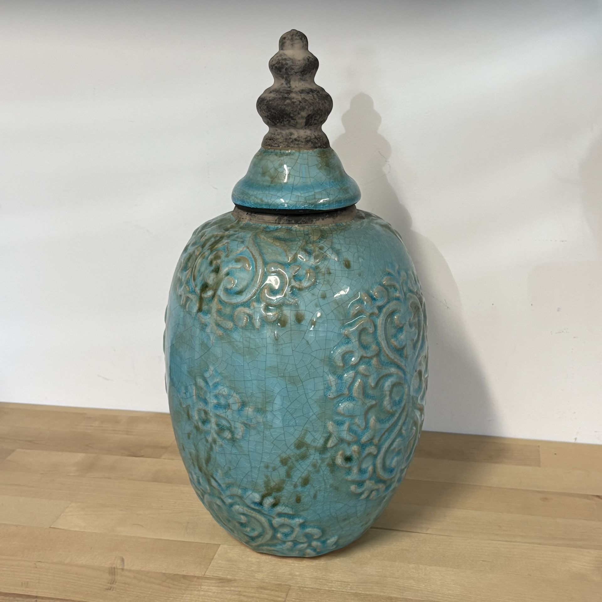 Turquoise Caspian Jar Vase