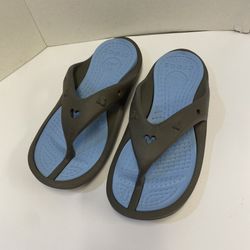 Disney Mickey Mouse Crocs Thong Sandals Flip-Flops Size W9 M7 Blue And Gray