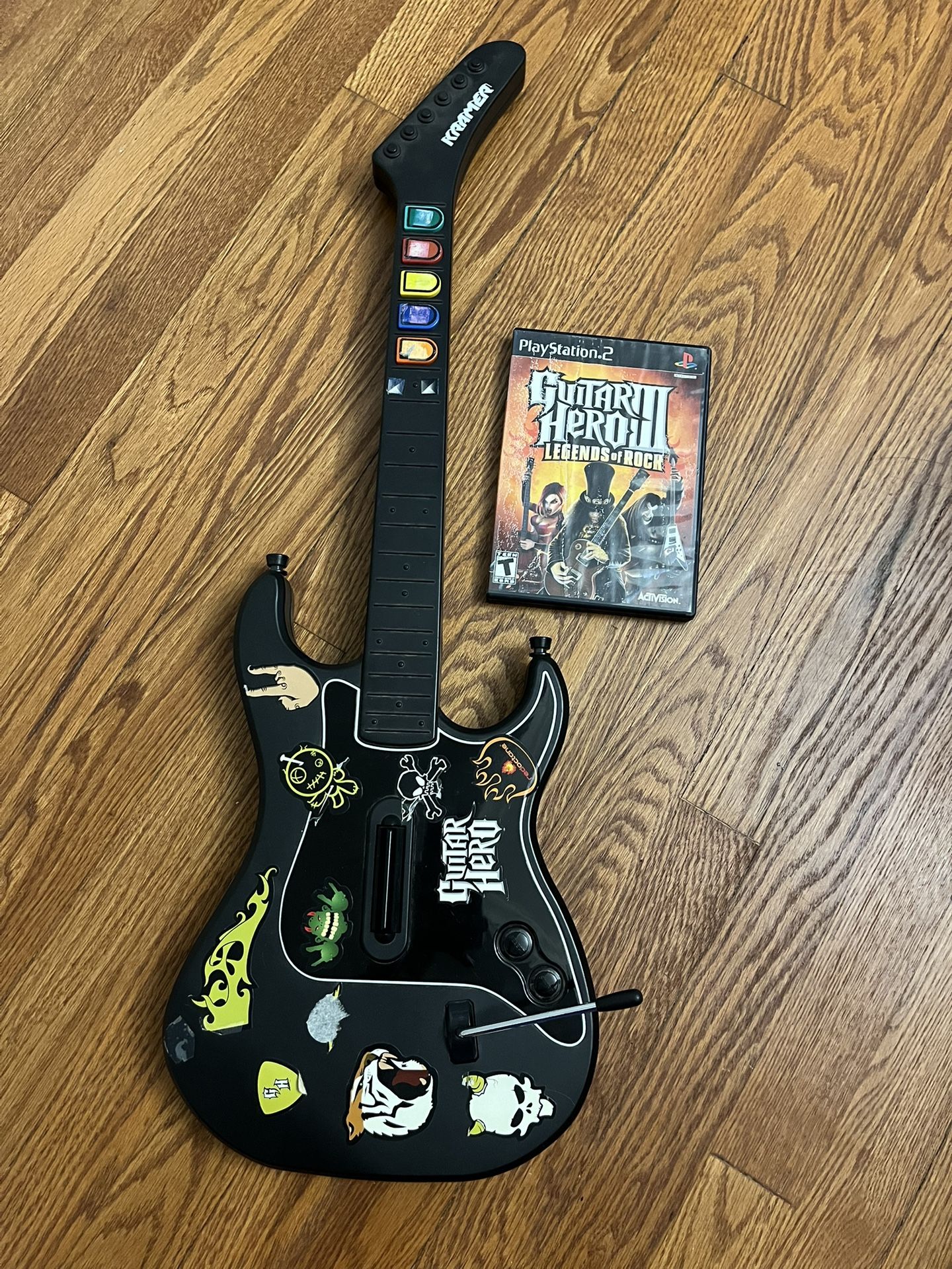 Guitar Hero Kramer Striker Controller And Guitar Hero 3 Game For PS2