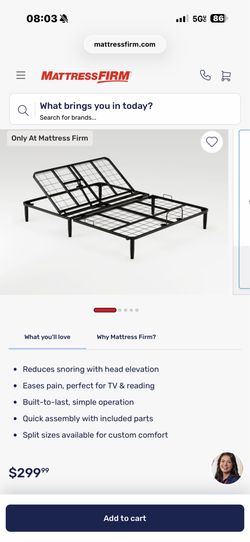 Queen adjustable bed frame w/ remote