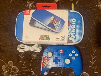 Mario Nintendo Switch Carrying Case And Controller Bundle BRAND NEW NEVER USED The controller works both wired and wireless